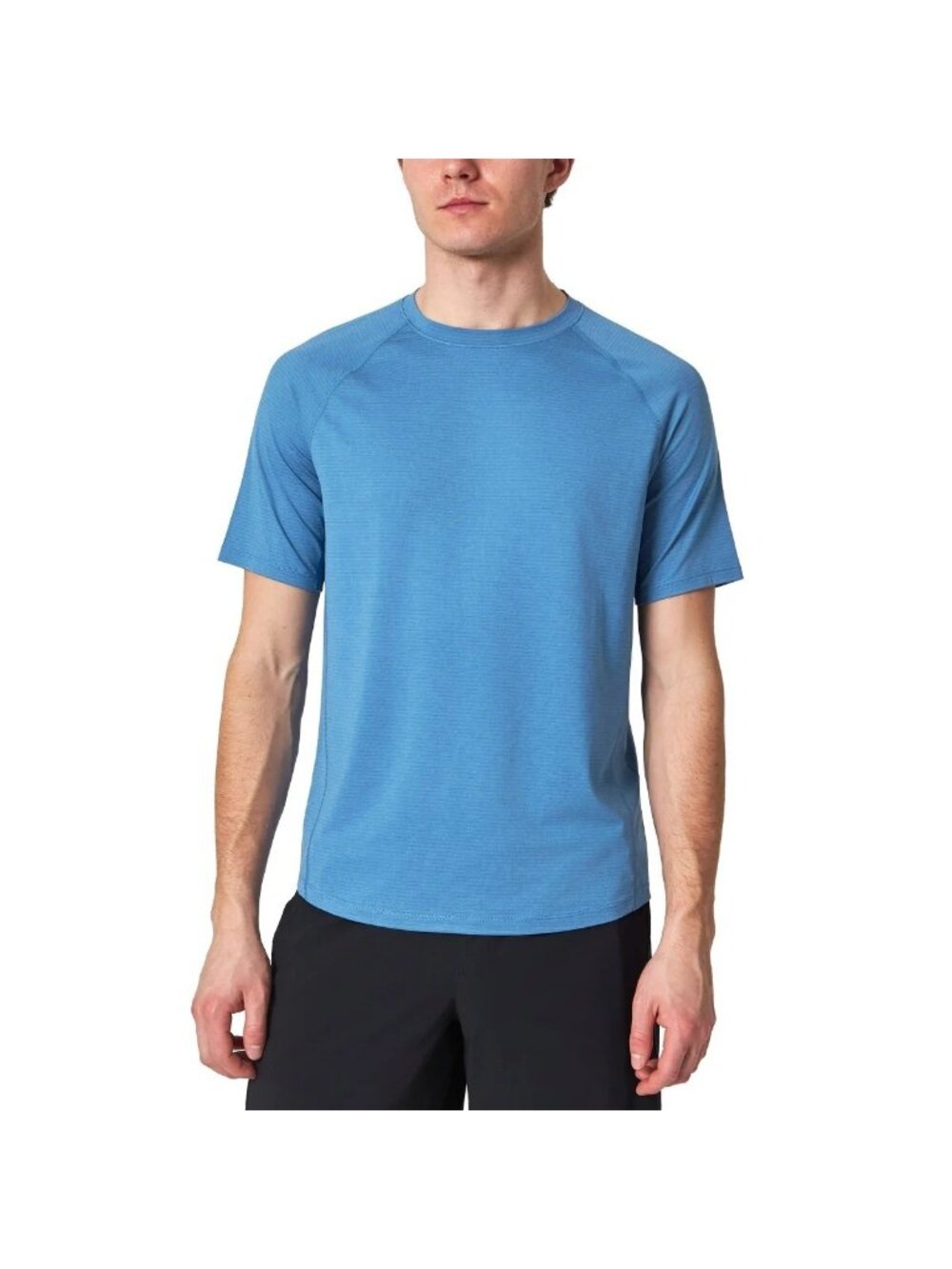 NWT Mondetta Men's S Blue Active Stripe Tee Moisture-Wicking Odor Control